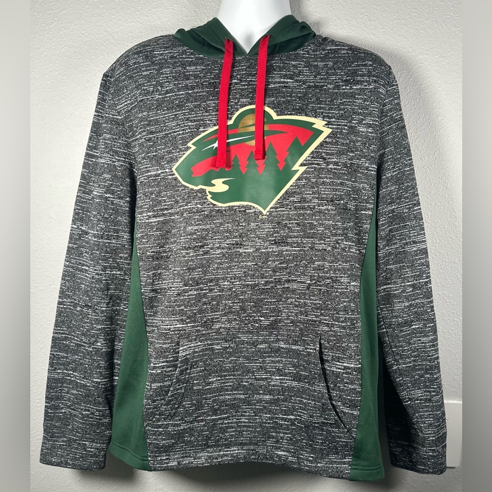 Fanatics NHL Minnesota Wild Men’s Gray/Green Hoodie Size Large